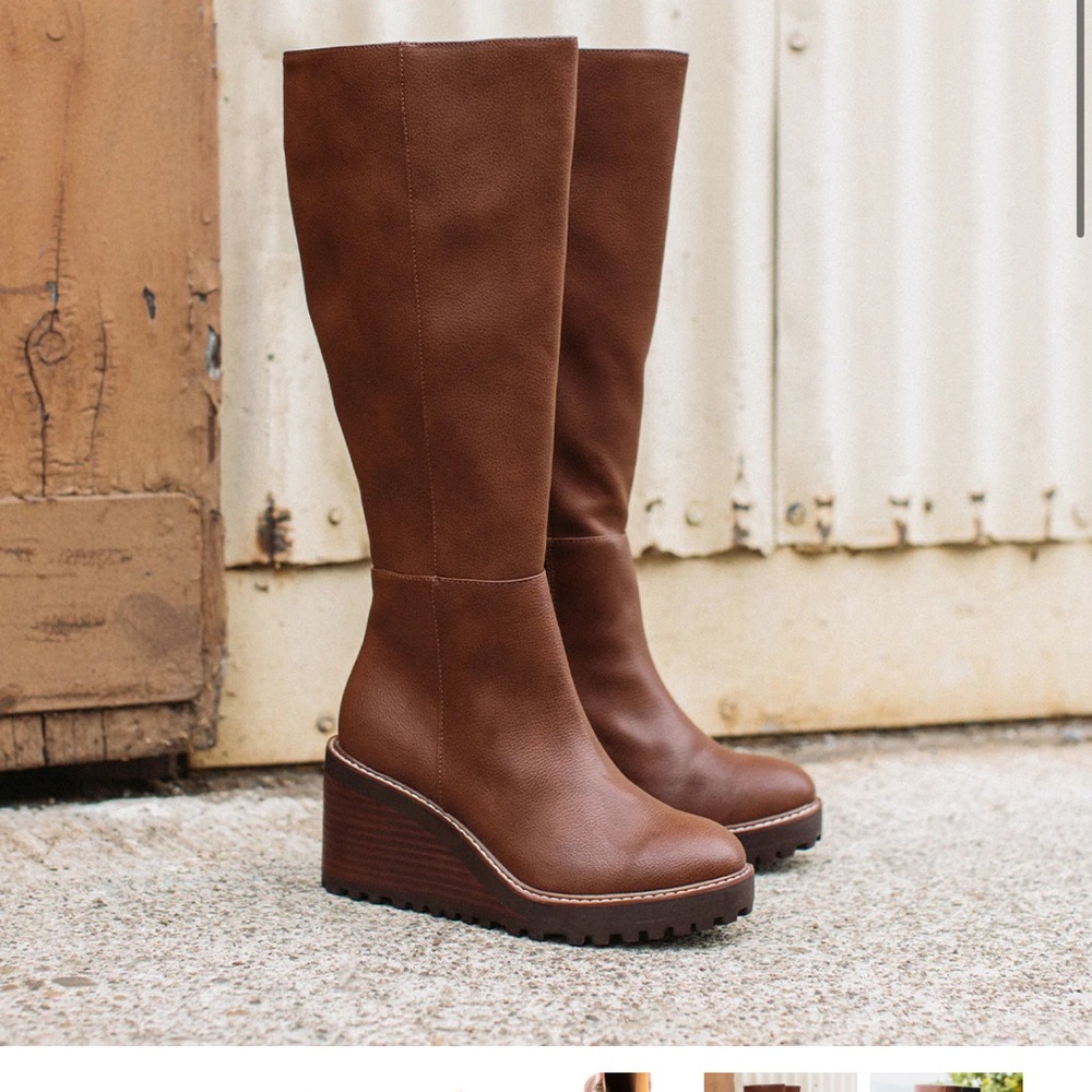 Brand new in the box! Yellow Box Adrena Tall Wedge Boot - Tan
